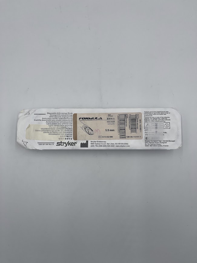 STRYKER 0375-952-000 Formula Egg Bur 6-Flute Disposable Arthroscopy Blade, 5.5mm (X)