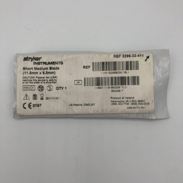 STRYKER 2296-33-411 Short Medium Blade (x)