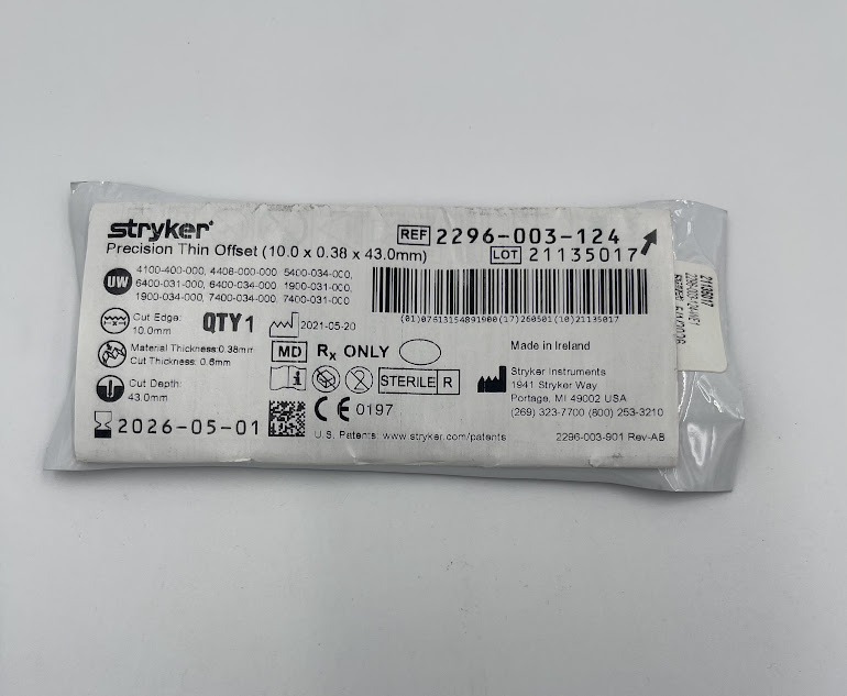 STRYKER 2296-003-124 Precision Thin Offset (10.0 x 0.38 x 43.0mm) (X)