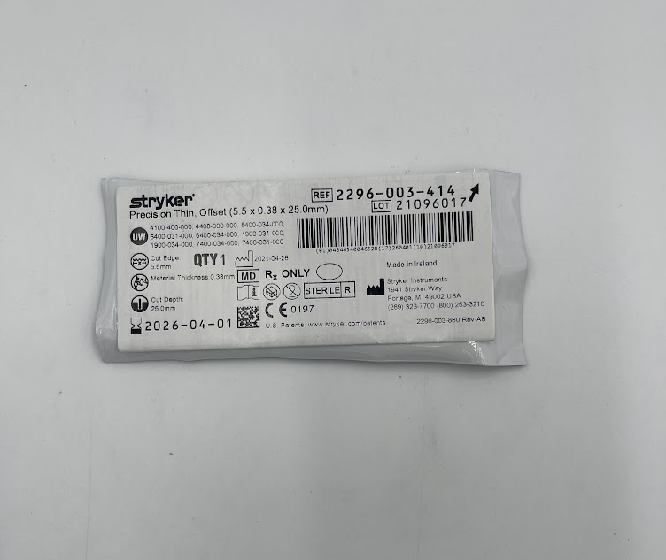 STRYKER 2296-003-414 Precision Thin Blade, 5.5 x 0.38 x 25.0mm (X)