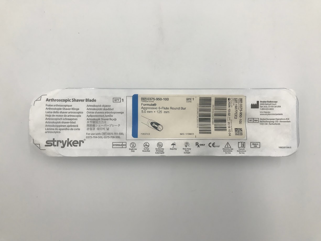 STRYKER 375-950-100 Formula, Round Bur 6-Flute, Disposable Arthroscopic Blade, 5.0mm (X)