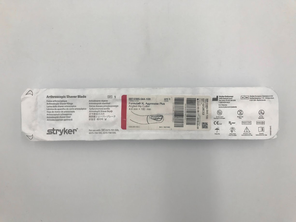 STRYKER 0385-544-100 Formula XL Angled Long Hip Aggresive Plus Arthroscopic Blade, 4.0mm (X)