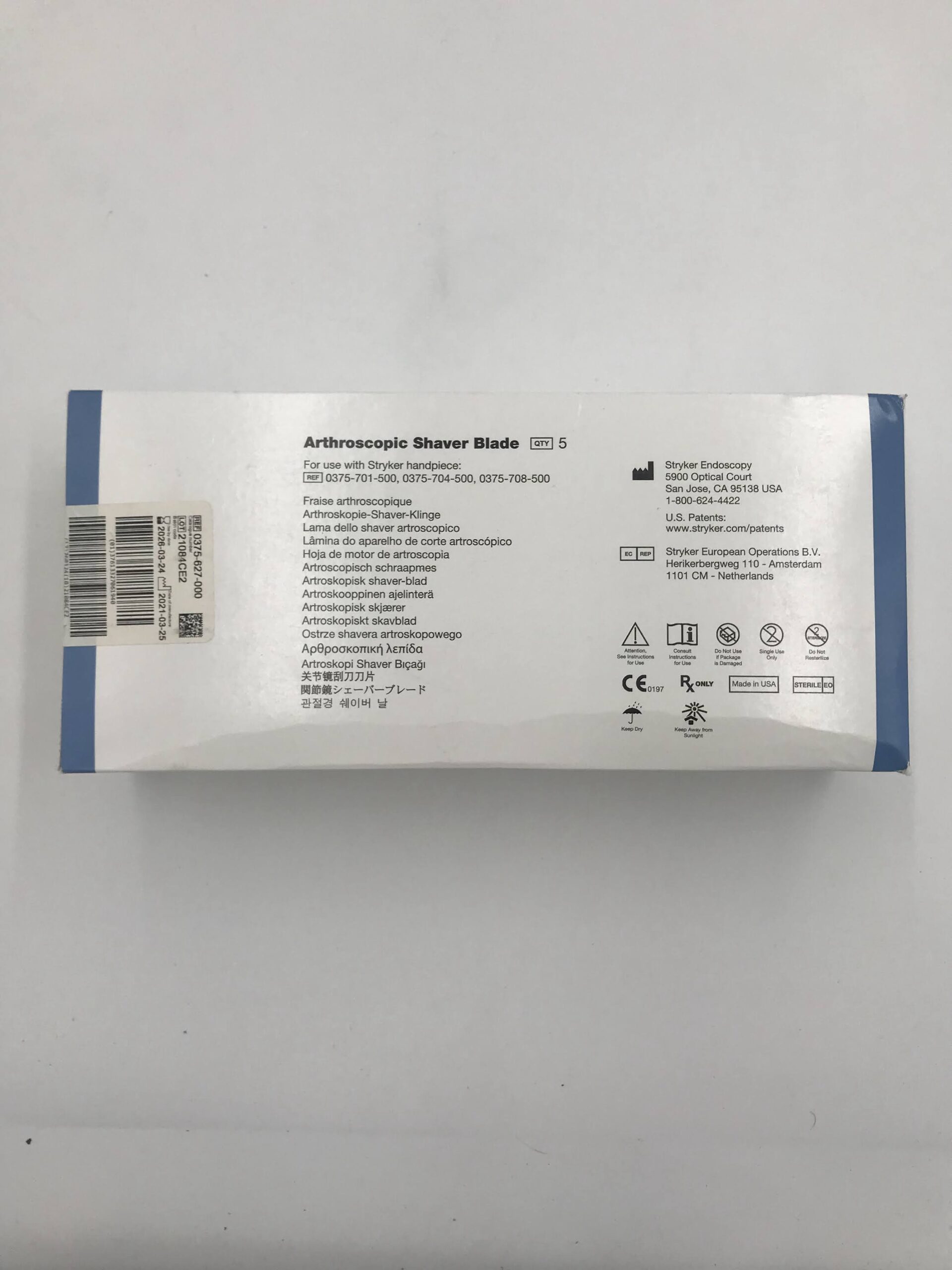 STRYKER 0375-627-000 Formula Full Radius 2.5mm Small Joint Disposable Arthroscopy Blade (X)