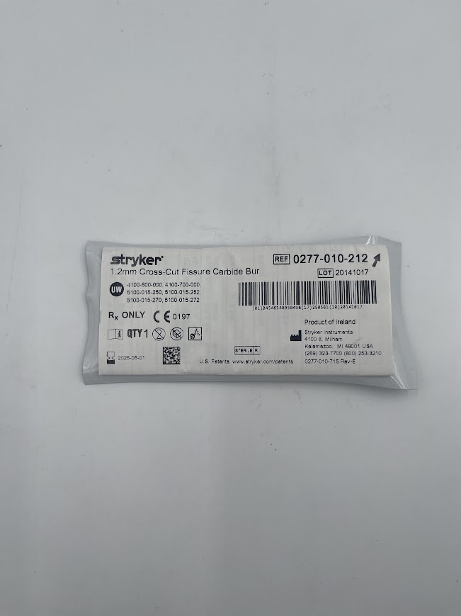 STRYKER 0277-010-212 Cross-Cut Fissure Carbide Bur (X)