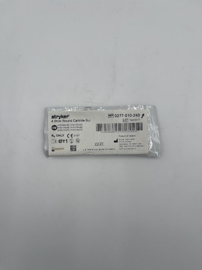 STRYKER 0277-010-240 Round Carbide Bur, 4.0mm(X)