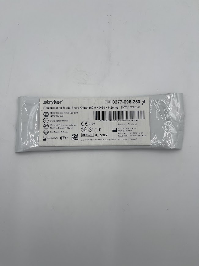 STRYKER 0277-096-250 Reciprocating Blade Short, Offset, 60.0 x 0.64 x 6.2mm (X)