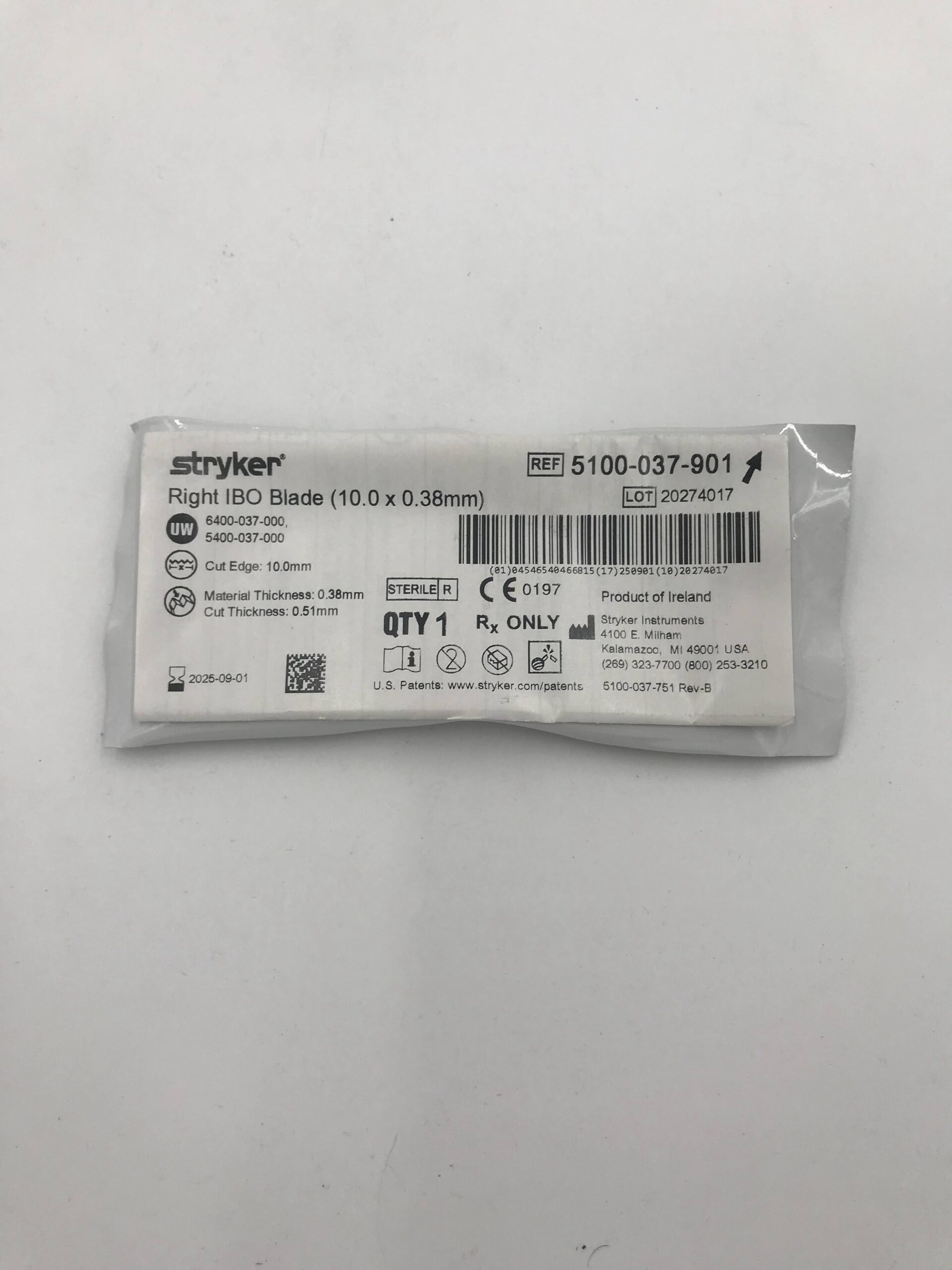 STRYKER 5100-037-901 Right IBO Blade 10x0.38mm(X)