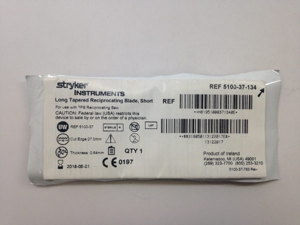 STRYKER 5100-37-134 Long Tapered Reciprocating Blade, Short (X)