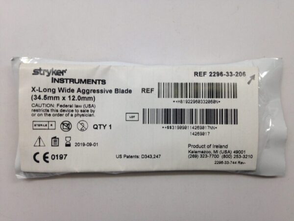 STRYKER 2296-33-206 X-Long Wide Aggressive Blade, 34.5mm x 12.0mm (X)