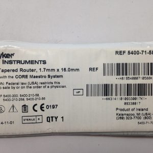 STRYKER 5400-71-58 D-58 Tapered Router, 1.7mm x 16.0mm (X