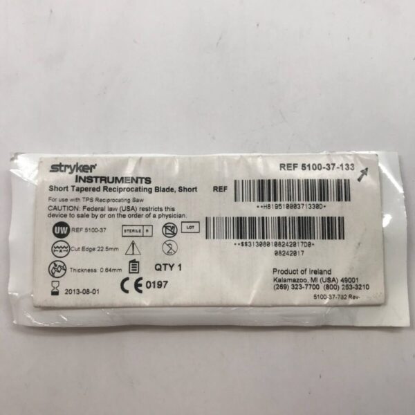 STRYKER 5100-37-133 Short Tapered Reciprocating Blade, Short (X)