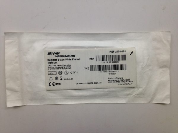 STRYKER 2108-195 Sagittal Blade Wide Flared, Medium (X)