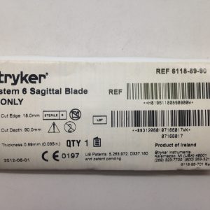 STRYKER 6118-89-90 System 6 Sagittal Blade (X)