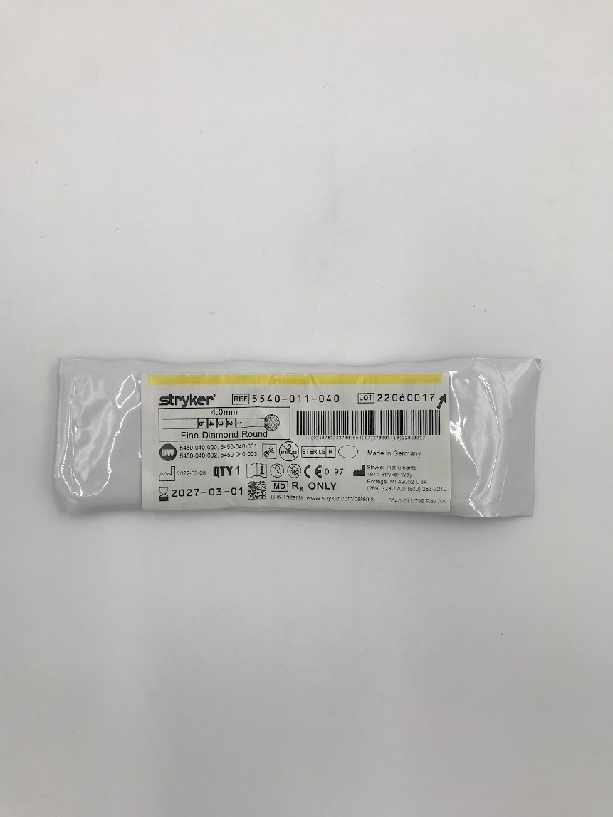 STRYKER 5540-011-040 Round Fine Diamond Bur, 4.0mm