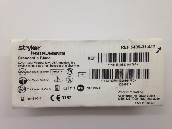 STRYKER 5400-31-417 Crescentic Blade (X)
