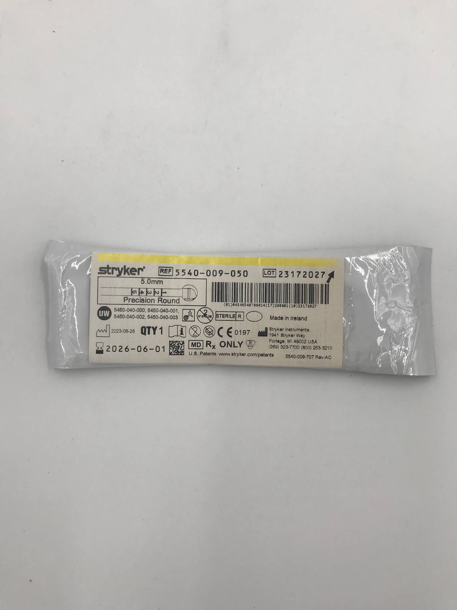 STRYKER 5540-009-050 5.0mm Round Bur (X)