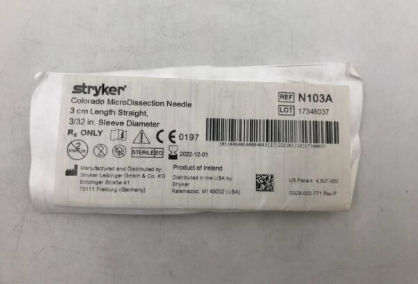 STRYKER N103A Colorado MicroDissection Needle 3cm (X)