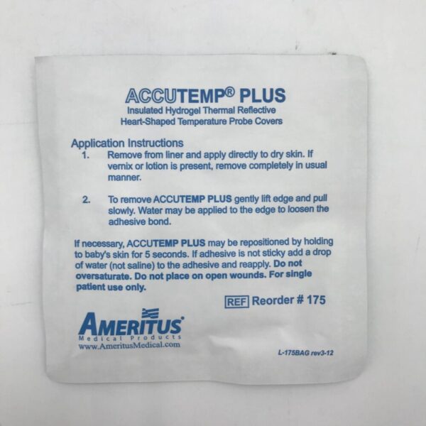 KENTEC MEDICAL 175 Accutemp Plus Insulated Hydrogel, Thermal Reflective, Heart-Shaped, Temperature Probe Covers (75/Box) (X)
