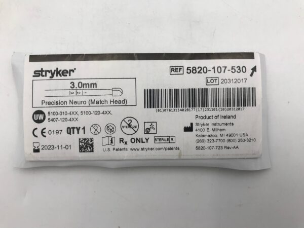 STRYKER 5820-107-530 Precision Neuro (Match Head), 3.0mm