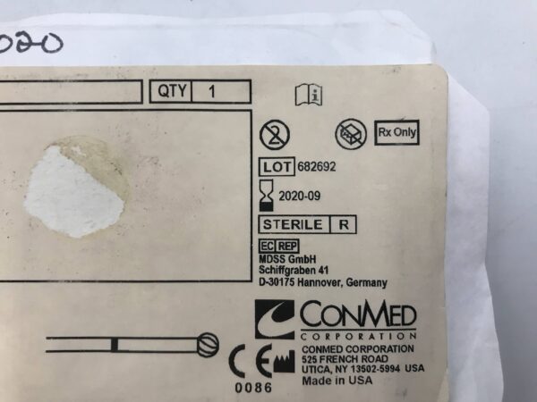 CONMED 5091-228 Round Bur, Medium, Carbide, 4mm (X)