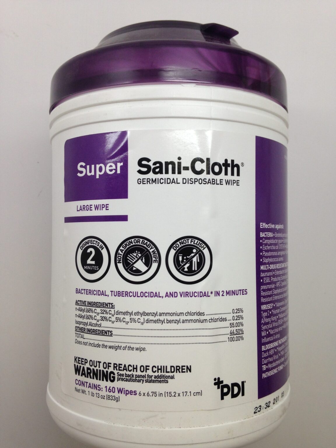 PDI Q55172 Sani-Cloth Germicidal Disposable Wipe, Large Wipe, 6 x