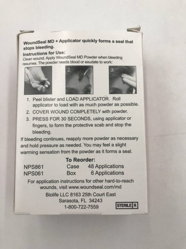 BIOLIFE NPS061 WOUNDSEAL + Applicator, Topical Powder (6/Box) (X)