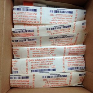 BD 305930 SafetyGlide Insulin, U-100 Insulin Syringe, 1mL
