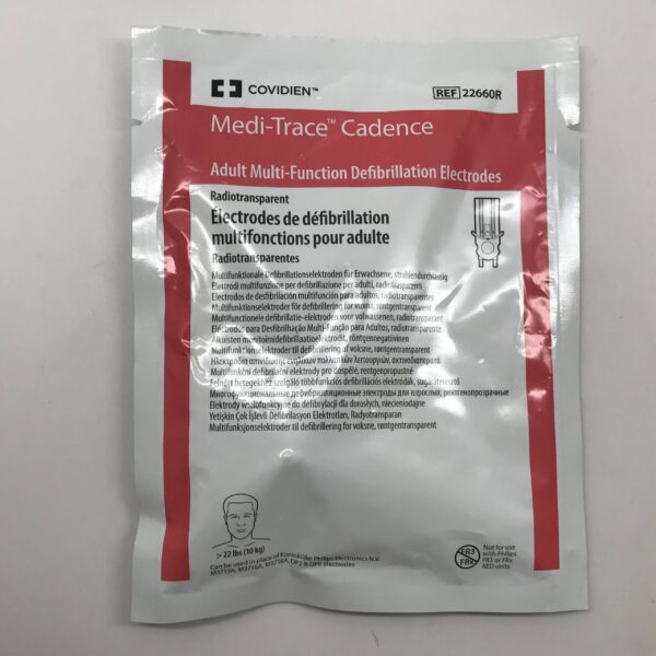 COVIDIEN 22660R Medi-Trace Cadence Adult Multi-Function Defibrillation Electrodes, Radiotransparent >22LBS (10KG) (X)