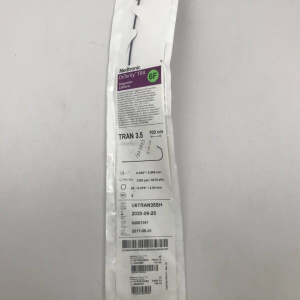 MEDTRONIC U6TRAN35SH DxTerity TRA 3.5 Diagnostic Catheter, 6F 100cm 0.038" (X)