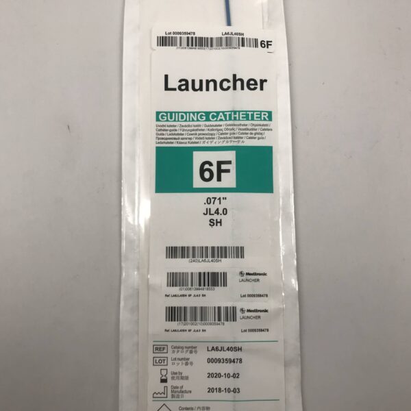 MEDTRONIC LA6JL40SH Launcher Guiding Catheter,JL4.0 SH 6F, .071", .82", 100cm (X)