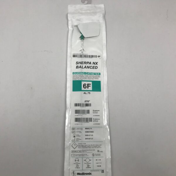 MEDTRONIC SB6AL75 Sherpa NX Balanced Guiding Catheter, 6F, 0.70", .082", 100cm (X)