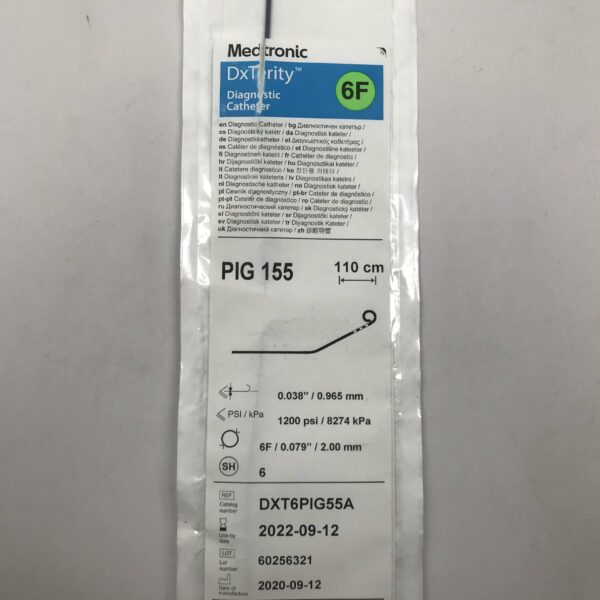 MEDTRONIC DXT6PIG55A PIG 155 DxTerity Diagnostic Catheter, 6F, 110cm (x)