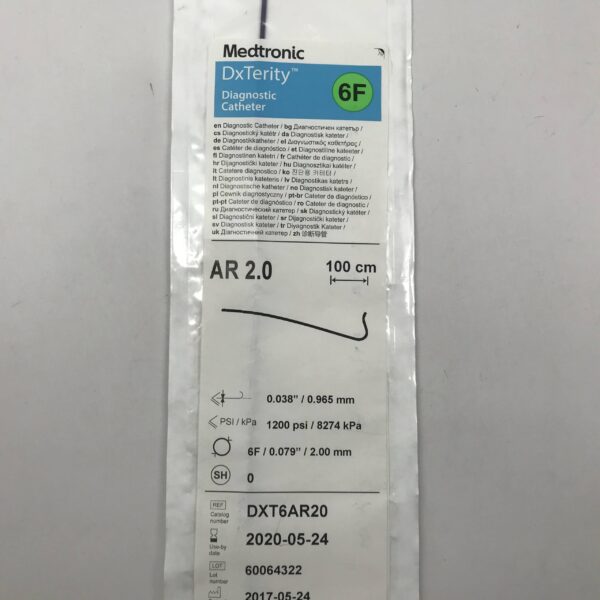 MEDTRONIC DXT6AR20 AR 2.0 DxTerity Diagnostic Catheter, 6F, 100cm, 0.038" (X)