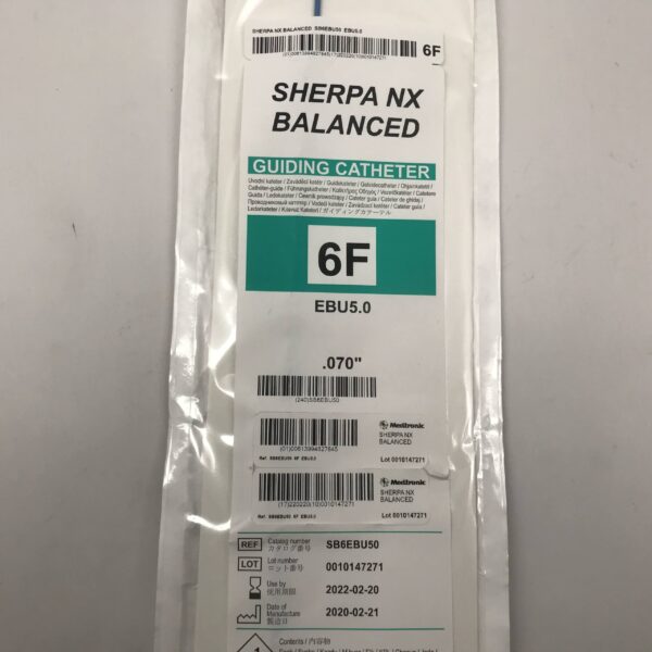 MEDTRONIC SB6EBU50 Sherpa NX Balanced Guiding Catheter, 6F, .070", .082", 100cm (X)