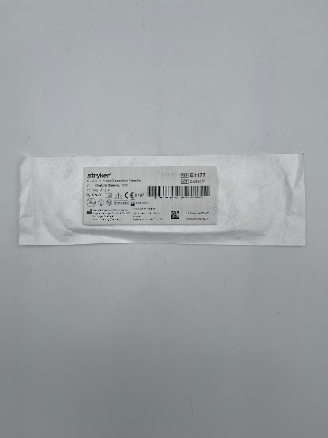 STRYKER E1177 Colorado MicroDissection Needle, 7in, Straight Sleeve, 1cm, 45Deg Angle