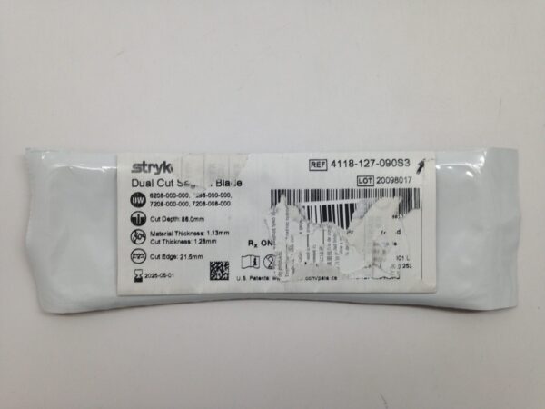 STRYKER 4118-127-090S3 Dual Cut Sagittal Blade, 86.0mm x 1.13mm, x 1.28mm (X)