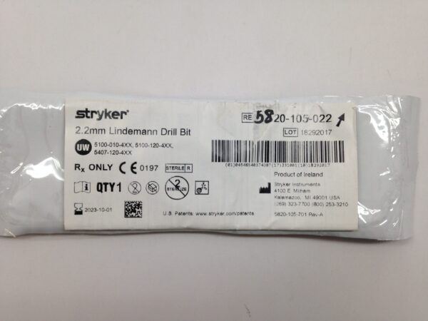 STRYKER 5820-105-022 2.2mm Lindemann Drill Bit