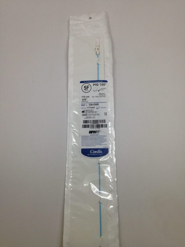 CORDIS 534-554S PIG 155 Degrees, Infinti Diagnostic Catheter, 5F 110cm (X)