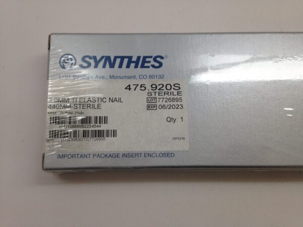 SYNTHES 475.920S 2.0mm TI Elastic Nail, 440mm Sterile