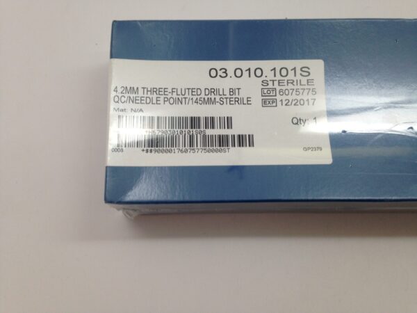 SYNTHES 03.010.101S 4.2mm Three-Fluted Drill Bit QC/Needle Point/145mm Sterile (X)