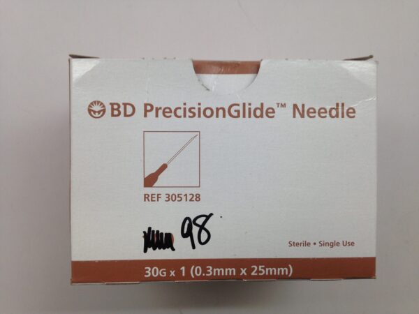 BD 305128 PrecisionGlide Needle, 30G x 1 (98/Box)