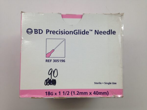 BD 305196 PrecisionGlide Needle, 18G x 1 1/2 (90/Box) (X)