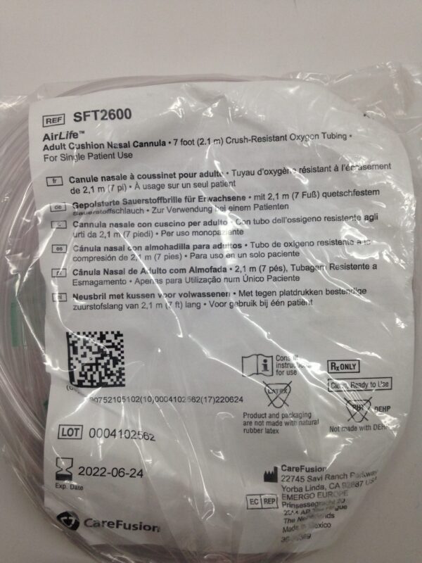CAREFUSION SFT2600 AirLife Adult Cushion Nasal Cannula 7ft (X)