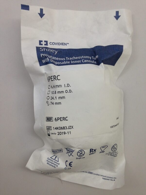COVIDIEN 6PERC Shiley Percutaneous Tracheostomy Tube With Disposable Inner Cannula (X)
