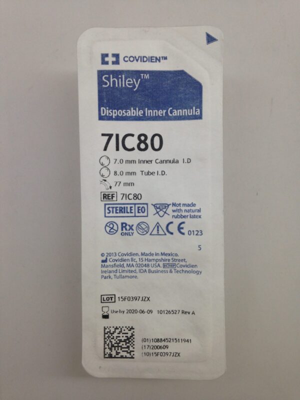 COVIDIEN 7IC80 Shiley Disposable Inner Cannula, 7.0mm I.D., 8.0mm I.D., 77mm (X)