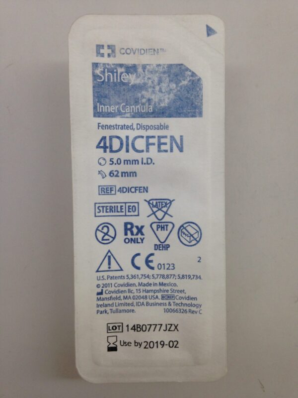 COVIDIEN 4DICFEN Shiley Inner Cannula, Fenestrated, Disposable, 5.0mm I.D., 62mm (X)