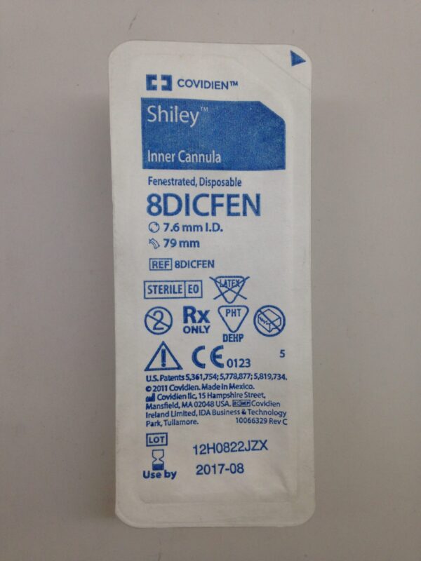 COVIDIEN 8DICFEN Shiley Inner Cannula, Fenestrated, Disposable, 7.6mm I.D., 79mm (X)