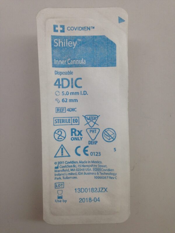 COVIDIEN 4DIC Shiley Inner Cannula, Disposable, 5.0mm I.D., 62mm (X)