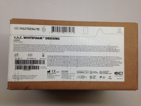 KCI M6275034/10 V.A.C. Whitefoam Dressing, Large (10/Box) (X)