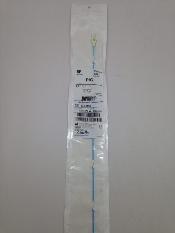 CORDIS 534-650S PIG INFINTI Angiographic Catheter, Open End 6 Sideholes, 6F, 110cm, .038" (X)